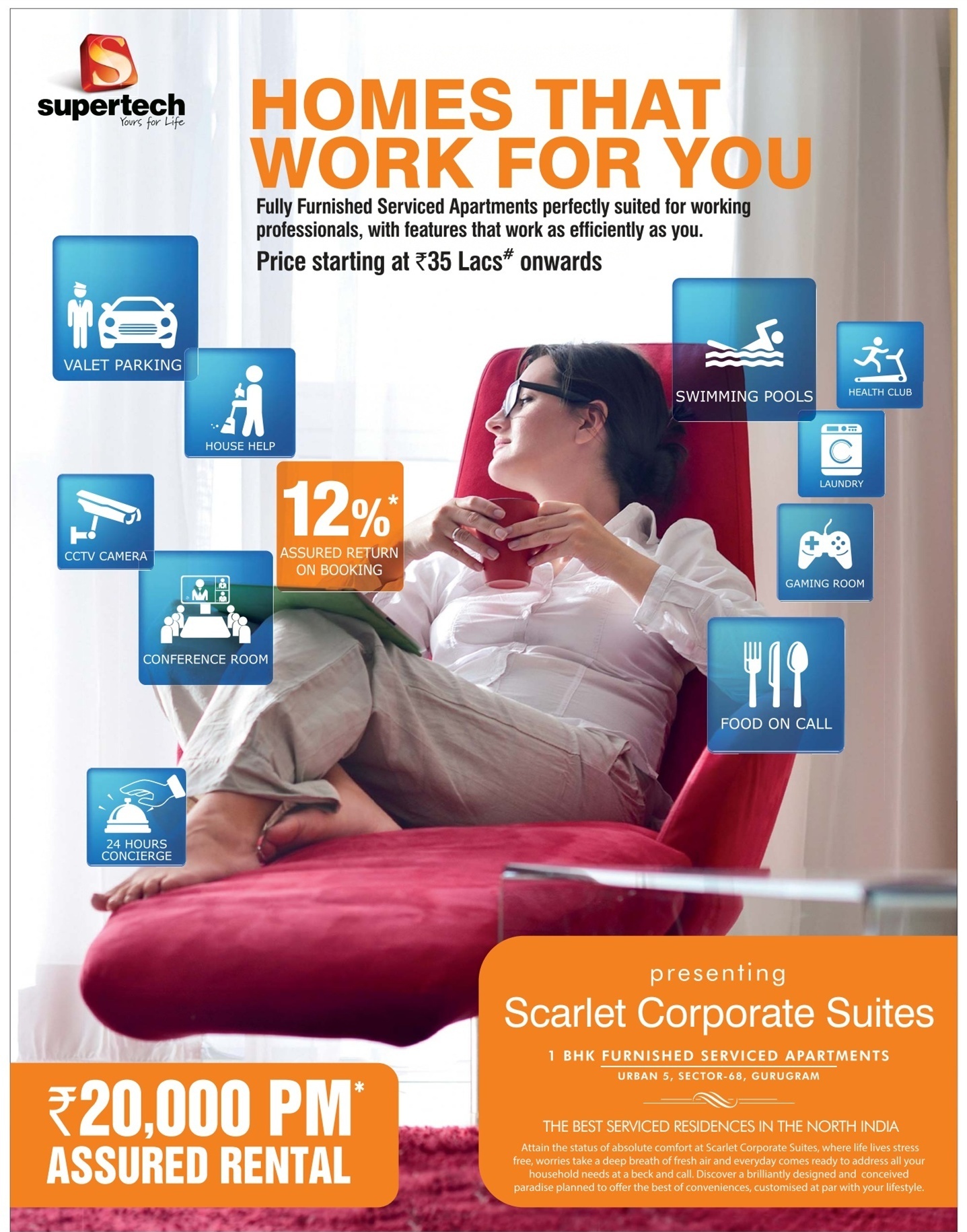 Supertech Scarlet Corporate Suites with 12% Assured Return